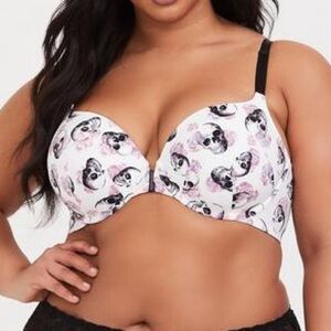 torrid Curve Back Smoothing Front Closure T-Shirt Bra Skull print NWT Size 44B